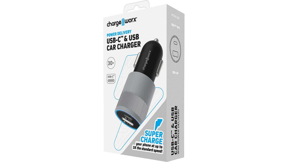 Chargeworx PD Car Charger, Black, CHA-CX3091BK