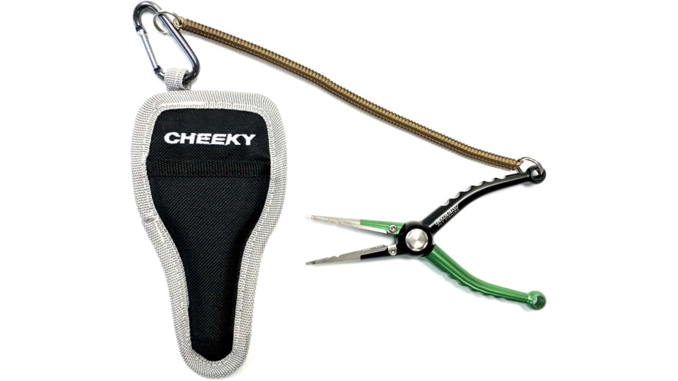 Cheeky Fishing 550 Fishing Pliers, Green/Black, 5.5 in 1.8 oz, C-PLI-550-GB