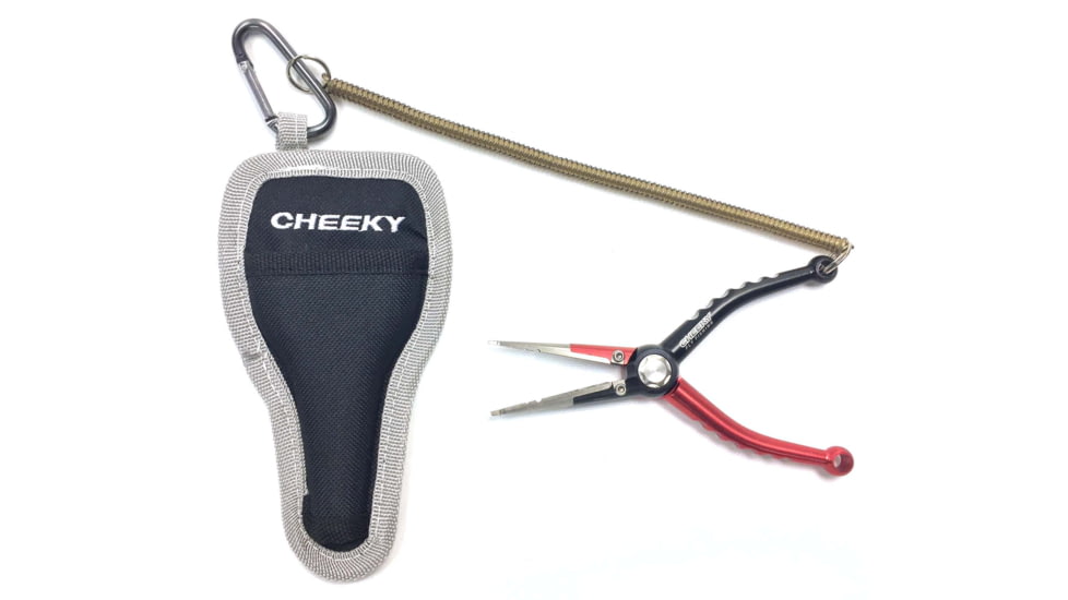 Cheeky Fishing 550 Fishing Pliers, Red/Black, 5.5 in 1.8 oz, C-PLI-550-RB