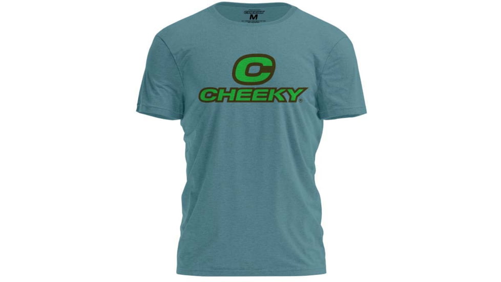 Cheeky Fishing Green Logo T-Shirt - Men's, Slate, Small, C-APP-LGT-SS