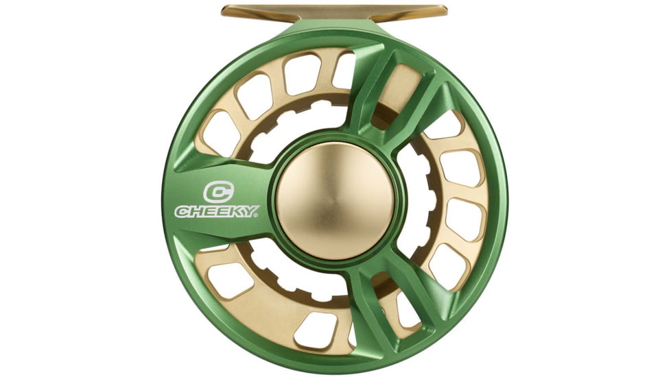 Cheeky Fishing Limitless 375 Fly Reel, Green/Gold, 5-7 wt, 3.75 in diameter, C-LIM-375-RGG