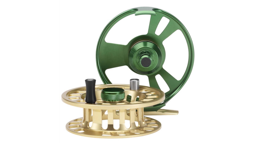 Cheeky Fishing Limitless 375 Fly Reel, Green/Gold, 5-7 wt, 3.75 in diameter, C-LIM-375-RGG