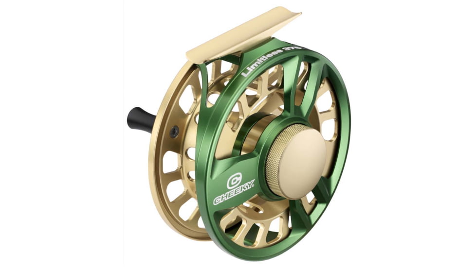 Cheeky Fishing Limitless Fly Reel, 3.75in, Green/Gold, C-LIM-375-RGG