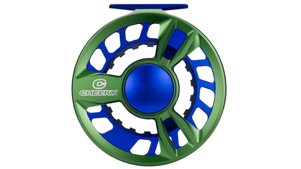 Cheeky Fishing Limitless 475 Fly Reel, Green/Blue, 10-12 wt, 4.75 in diameter, C-LIM-475-RGB