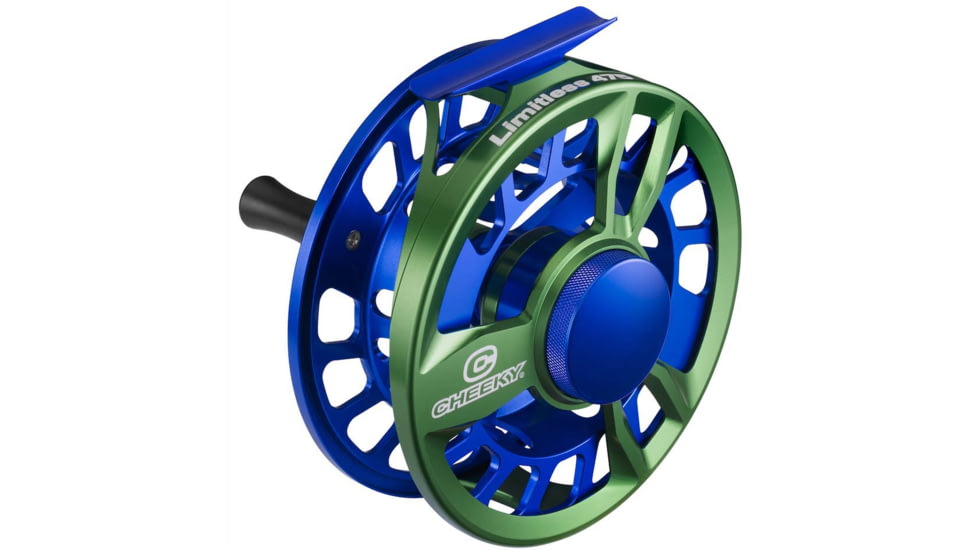 Cheeky Fishing Limitless Fly Reel, 4.75in, Green/Blue, C-LIM-475-RGB