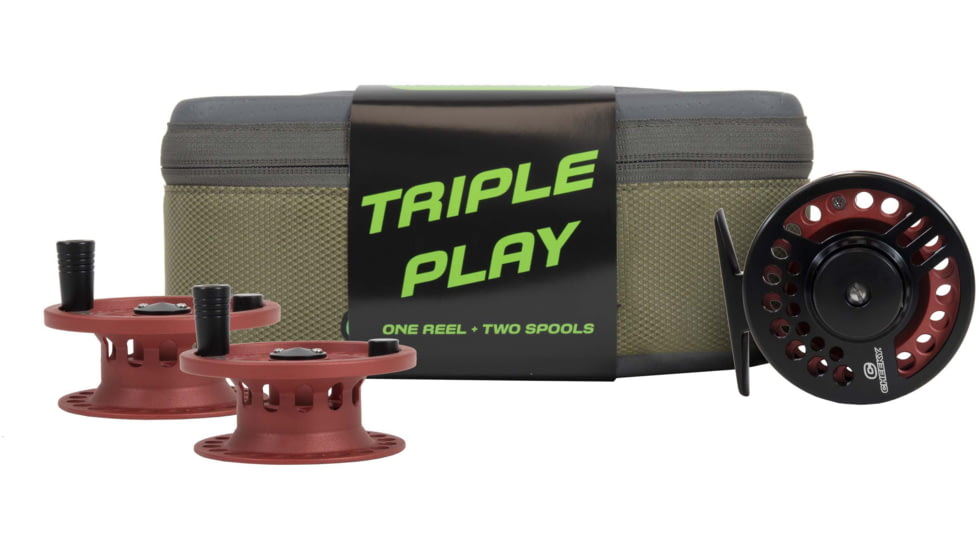 Cheeky Fishing Sighter Triple Play Fly Reel and Spool Bundle, 3in, Black/Ruby, C-SIG-300-TBR