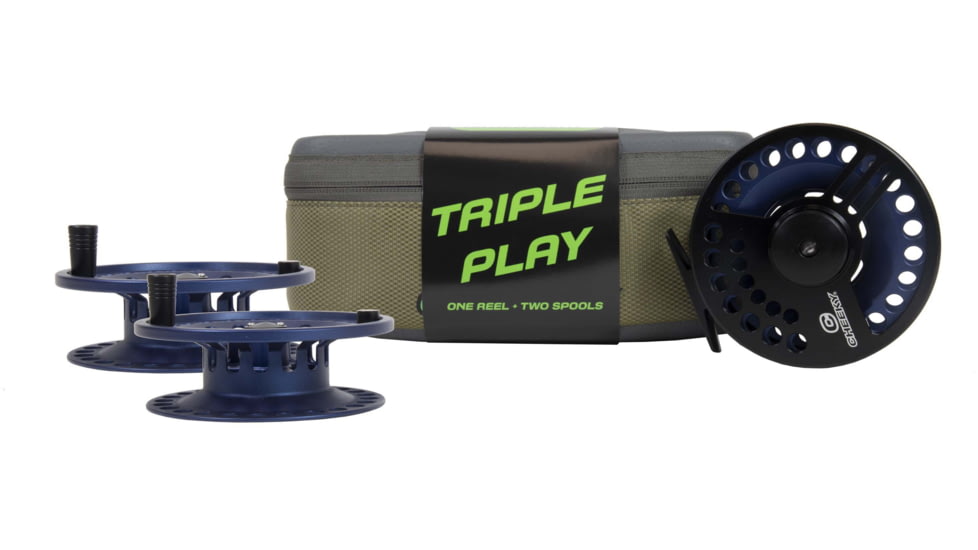 Cheeky Fishing Sighter Triple Play Fly Reel and Spool Bundle, 4.25in, Black/Cobalt, C-SIG-425-TBC