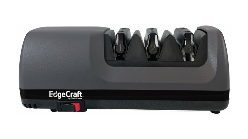 Chef's Choice EdgeCraft Model E120 Electric Knife Sharpener, 3-Stage 20-Degree Trizor, SHE120GY11, Charcoal Grey, 3 Stage, SHE120GY11