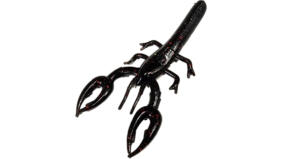 Chompers Baby Craw Hawg Soft Bait, 3.5, Black/Red Flake, BCH310-13