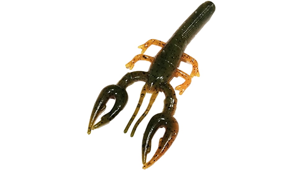 Chompers Baby Craw Hawg Soft Bait, 3.5, Green Pumpkin/Orange Tail, BCH310-58