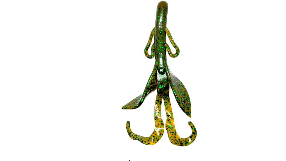 Chompers Boss Hawg Creature Bait, 1, 6in, Green Pumpkin Green Flake, BH608-63