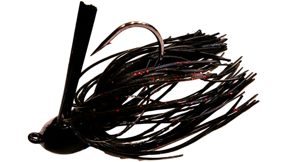 Chompers Flipping Brush Jigs 5/8 oz - 2 Pack, Black Firecracker, FFSBJ58-204