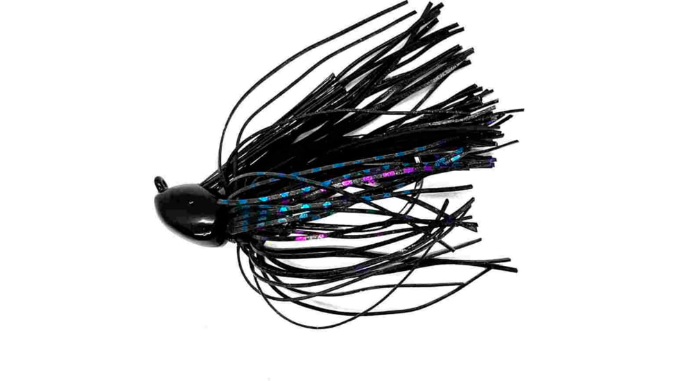Chompers Flipping Brush Jigs 5/8 oz - 2 Pack, Black Purple Flash, FFSBJ58-201