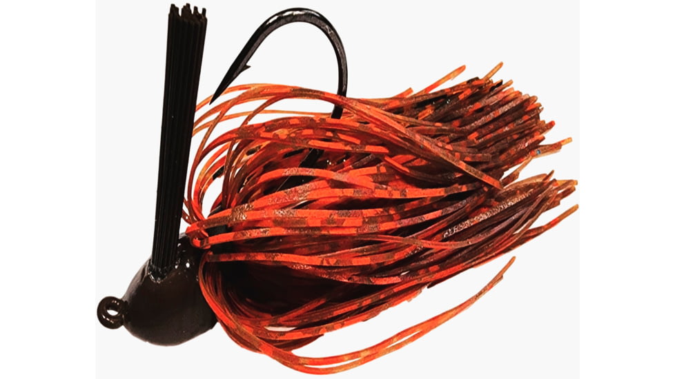 Chompers Flipping Brush Jigs 5/8 oz - 2 Pack, Brown Orange Craw, FFSBJ58-217
