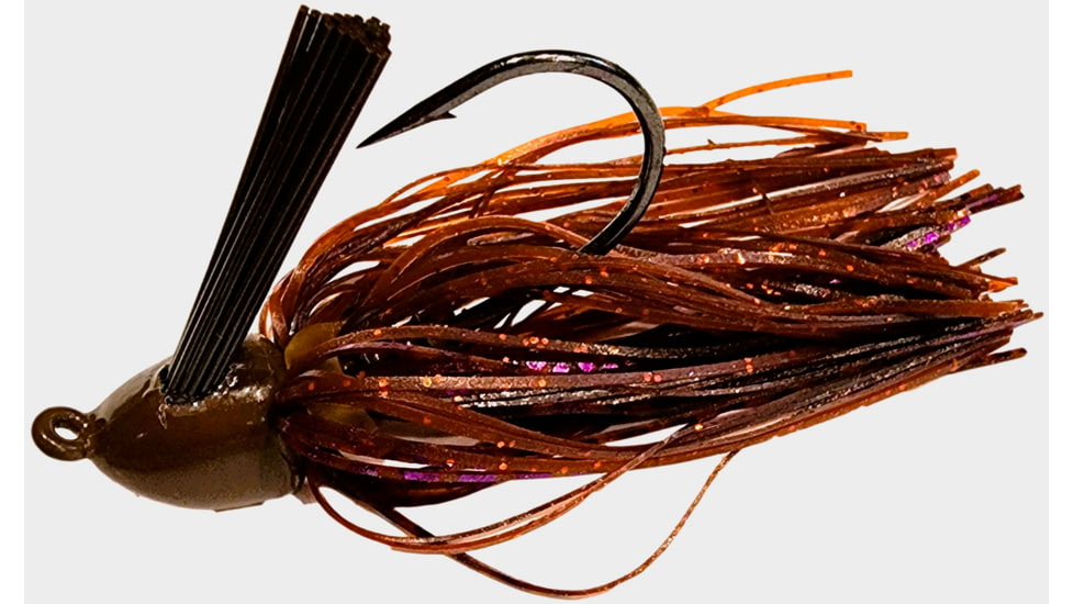 Chompers Flipping Brush Jigs 1/2 oz - 2 Pack, PB&amp;J, FFSBJ12-200