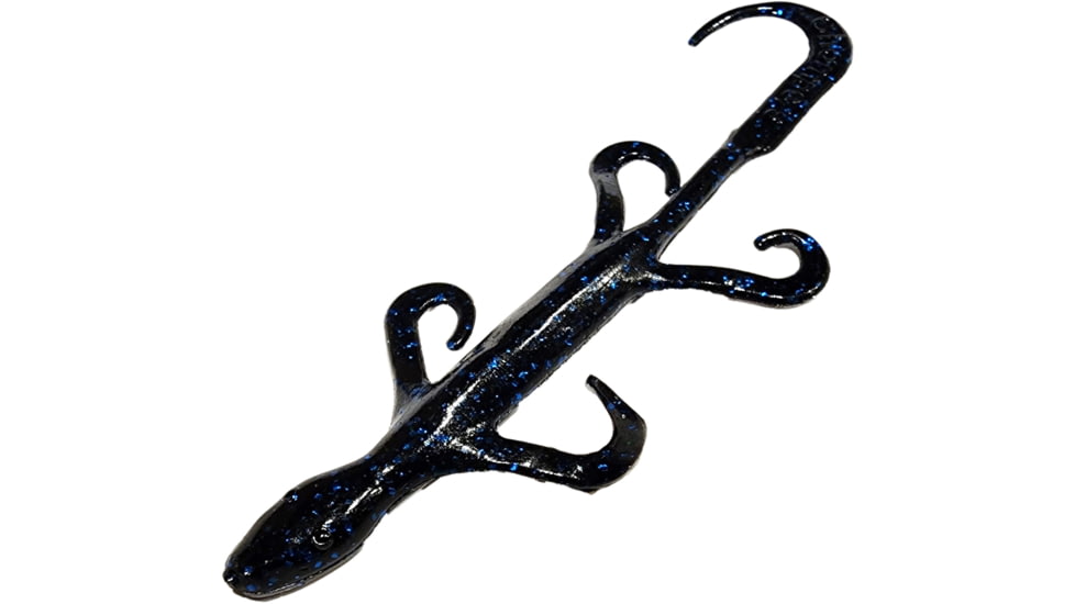 Chompers Lizard Creature Bait, 1, 6in, Black/Blue Flake, L6S9-4