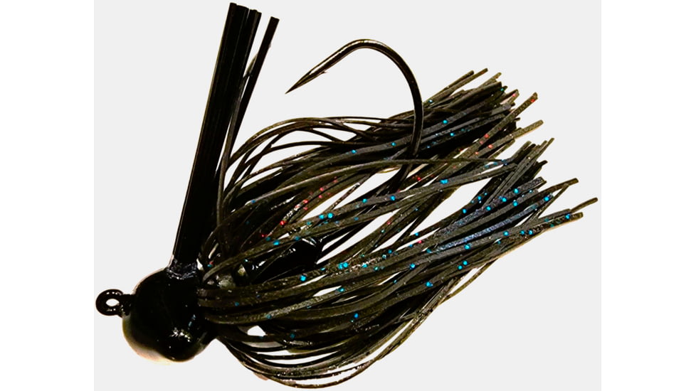 Chompers Skirted Football Jig 1/4 oz - 2 Pack, Black Firecracker, SFB14-204