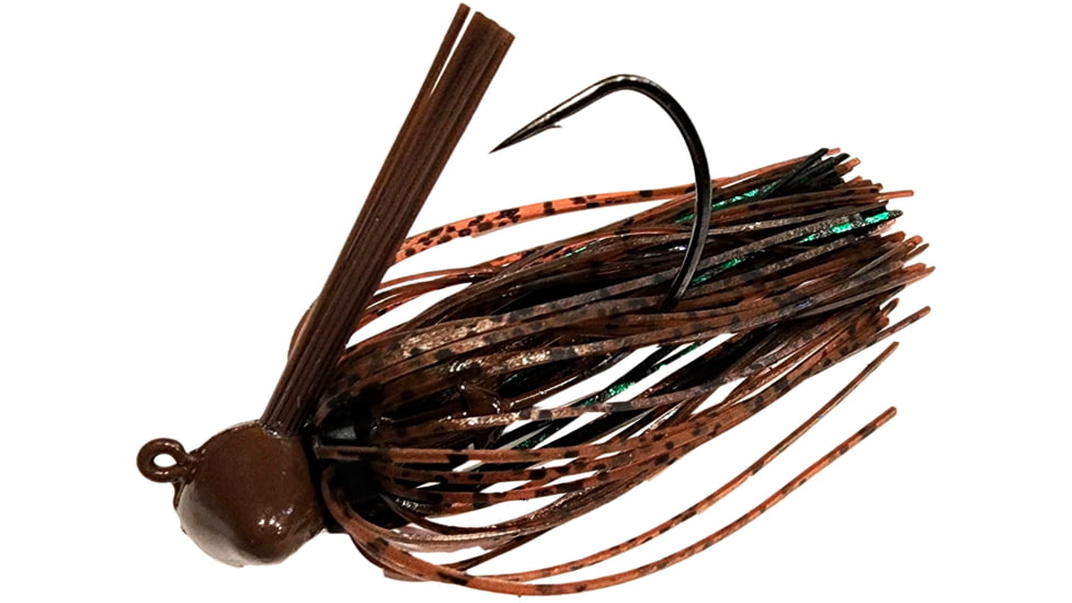 Chompers Skirted Football Jig 1/4 oz - 2 Pack, Brown/Green Flash/ Davenport Special, SFB14-207