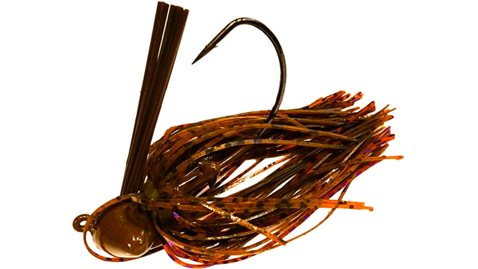 Chompers Skirted Football Jig 3/8 oz - 2 Pack, Brown/Purple Flash, SFB38-208
