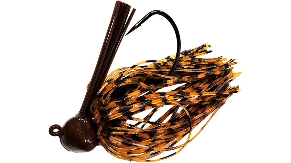 Chompers Skirted Football Jig 3/8 oz - 2 Pack, Green Pumpkin, SFB38-202