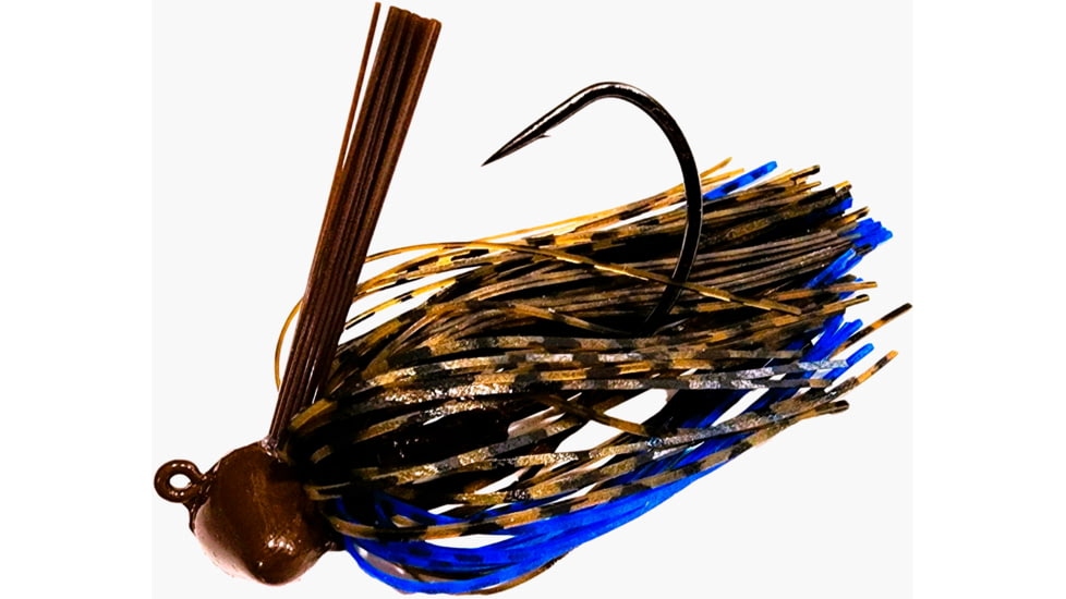 Chompers Skirted Football Jig 3/4 oz - 2 Pack, OkeeChobee Craw, SFB34-218
