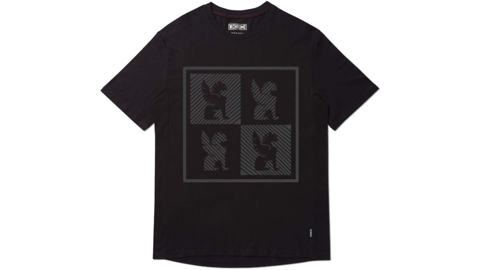 Chrome Industries Chrome Checkerboard Logo Tee SS 6686CFB5, Black, XXL, AP-519-BK-NA-XXL