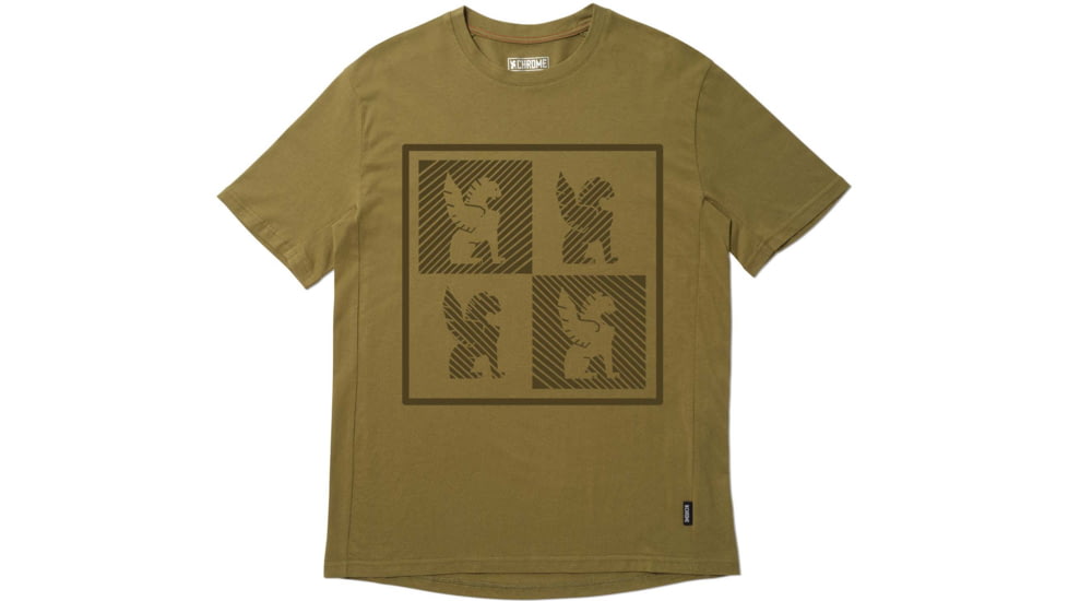 Chrome Industries Chrome Checkerboard Logo Tee SS 6686CFB5, Olive Branch, XL, AP-519-OLBR-NA-XL