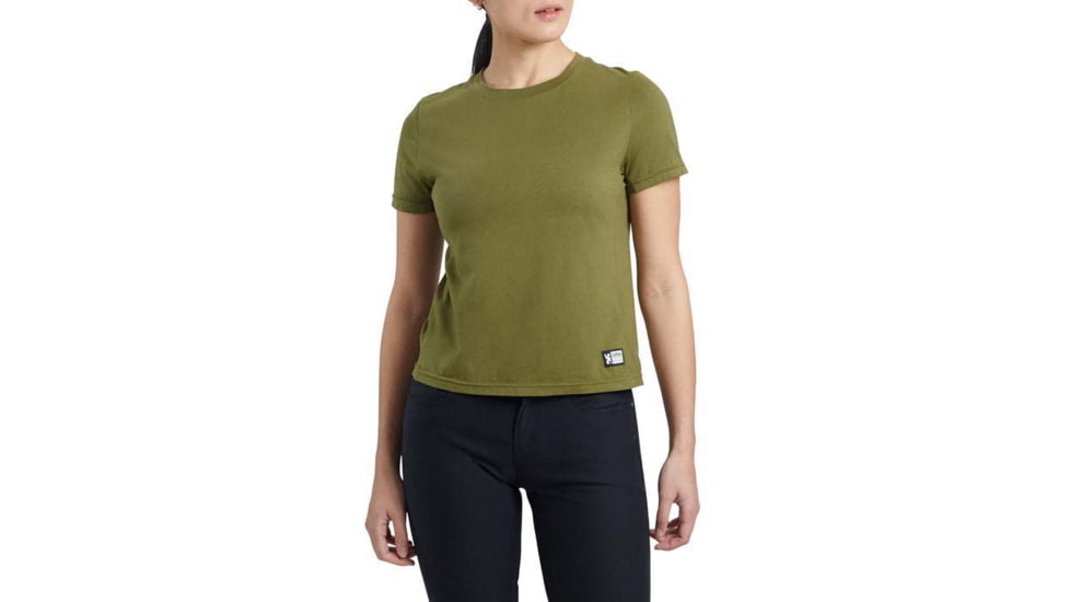Chrome Industries Chrome Issued Short Sleeve Tee Womens Fit 6672AB79, Olive Branch, SM, AP-491-OLBR-NA-SM