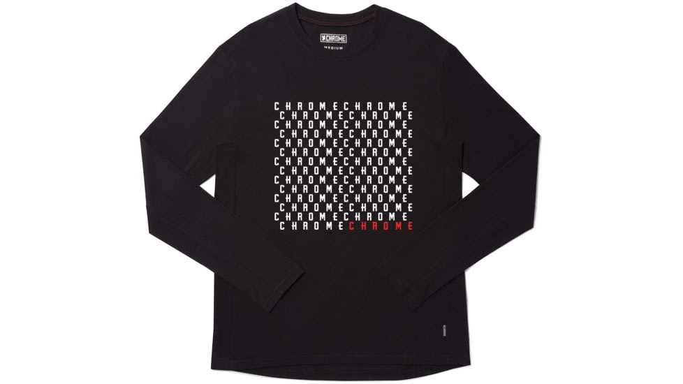 Chrome Industries Chrome Word Play Logo Tee LS E30FB5E9, Black, LG, AP-522-BK-NA-LG