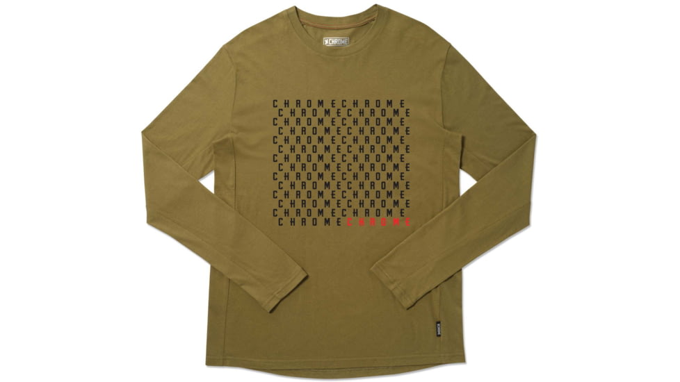 Chrome Industries Chrome Word Play Logo Tee LS E30FB5E9, Olive Branch, MD, AP-522-OLBR-NA-MD