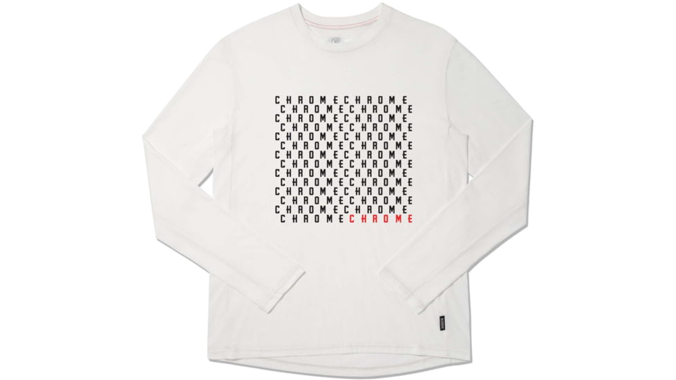Chrome Industries Chrome Word Play Logo Tee LS E30FB5E9, White, XL, AP-522-WT-NA-XL