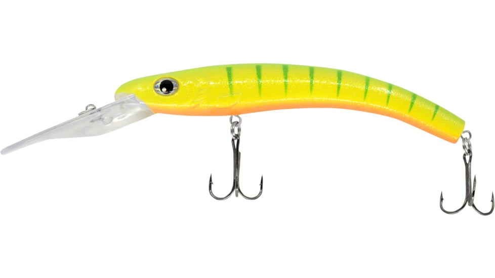 CHUBBS Deep Diver, 3 1/4in, 3/8oz, #6 Hooks, Lemon Lime Tiger, YBS-LLT