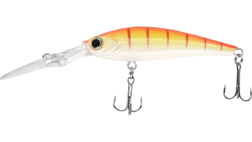 CHUBBS Diving Minnow, 2 1/4in, 3/16oz, #6 Hooks, Orange Tiger Glow, YDVM-OTG