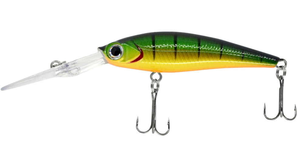 CHUBBS Diving Minnow, 2 1/4in, 3/16oz, #6 Hooks, Perch, YDVM-PE