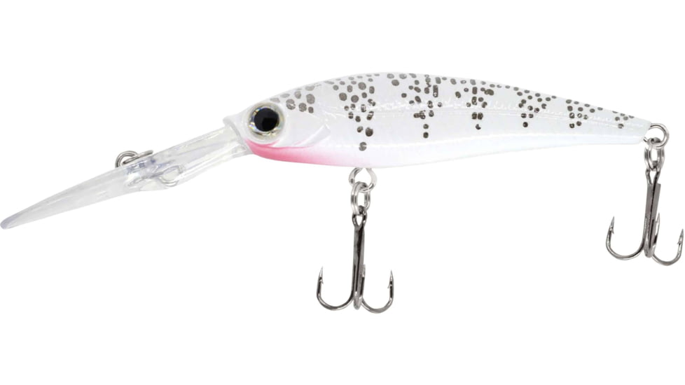 CHUBBS Diving Minnow, 2 1/4in, 3/16oz, #6 Hooks, White Shad, YDVM-WHS