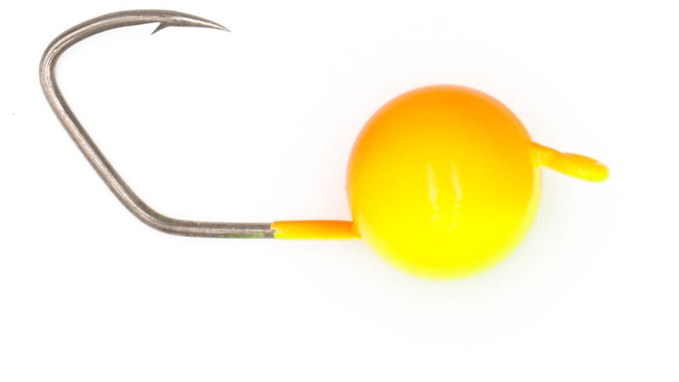 CHUBBS Floating V-Loc Jigheads, 5 Pack, 1/2in Diameter Head Size, Chart/Org, YFJH5-CHO