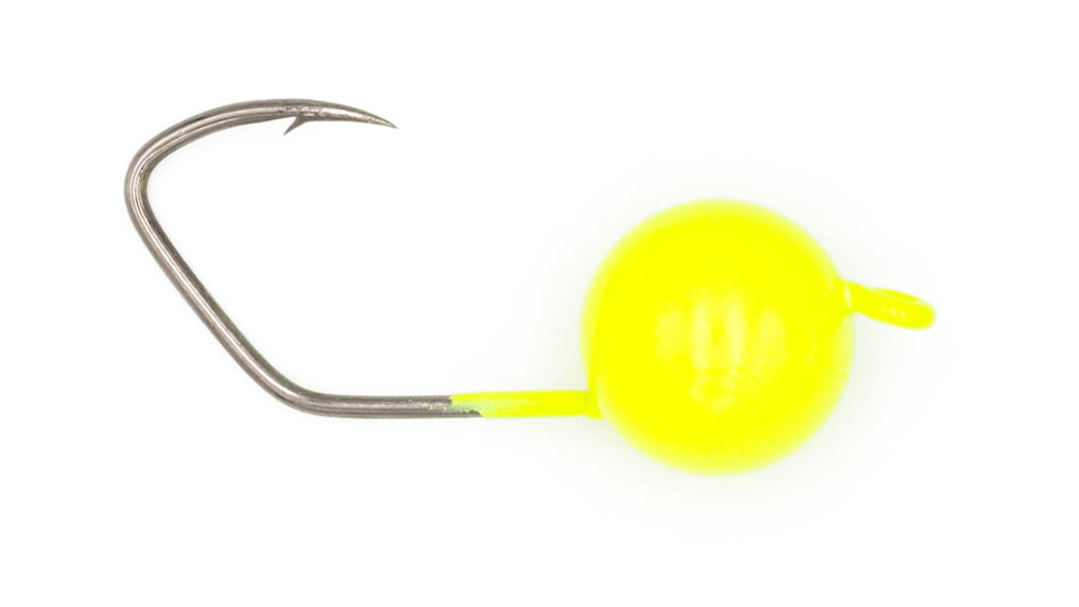 CHUBBS Floating V-Loc Jigheads, 5 Pack, 1/2in Diameter Head Size, Chartreuse, YFJH5-CHT