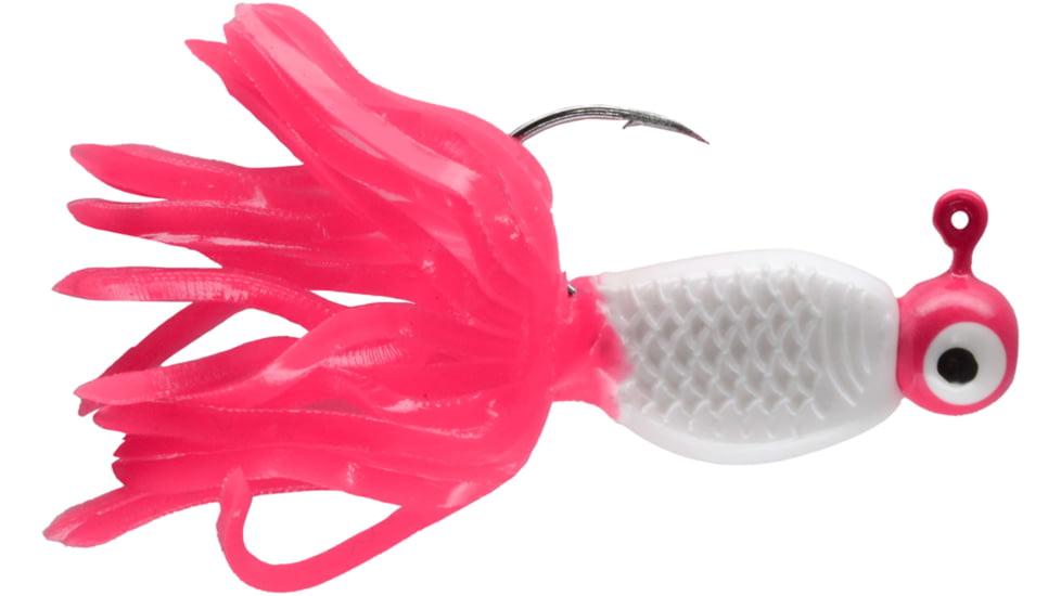 CHUBBS Panfish Broom Tail, 3 Pack, 1/16 oz, #2 Hook, Pink + White/Pink, YBT116-PWP