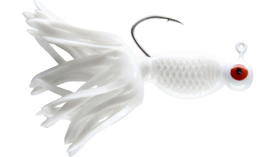 CHUBBS Panfish Broom Tail, 3 Pack, 1/16 oz, #2 Hook, White + White, YBT116-WW