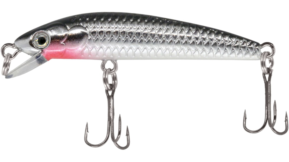 CHUBBS Panfish Minnow, 2in, 1/16 oz, #12 Hook, Silver/Black, YMM-50