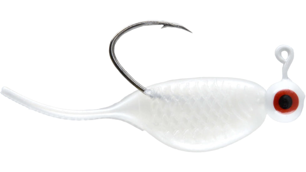 CHUBBS Panfish Pin Tail Shad, 3 Pack, 1/32 oz, #4 Hook, White + Pearl, YPT132-WPL