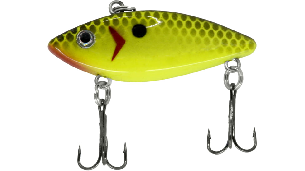 CHUBBS Panfish Rattle Shad, 1 1/2in, 5/32 oz, #12 Hook, Chart/Black, YPRS-380
