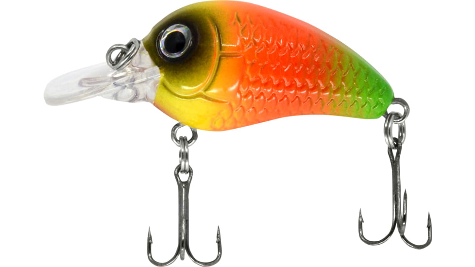 CHUBBS Panfish Square Bill, 1 1/4in, 1/16 oz, #12 Hook, Green Clown, Y125-419