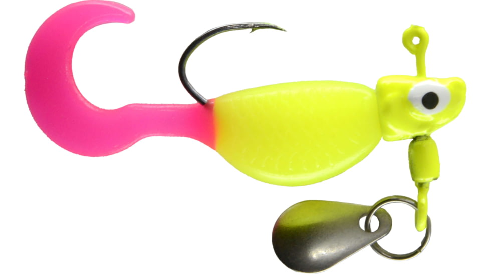 CHUBBS Panfish Wiggler, 3 Pack, 1/16 oz, #4 Hook, Chart + Chart/Pink, YWG116-CCP