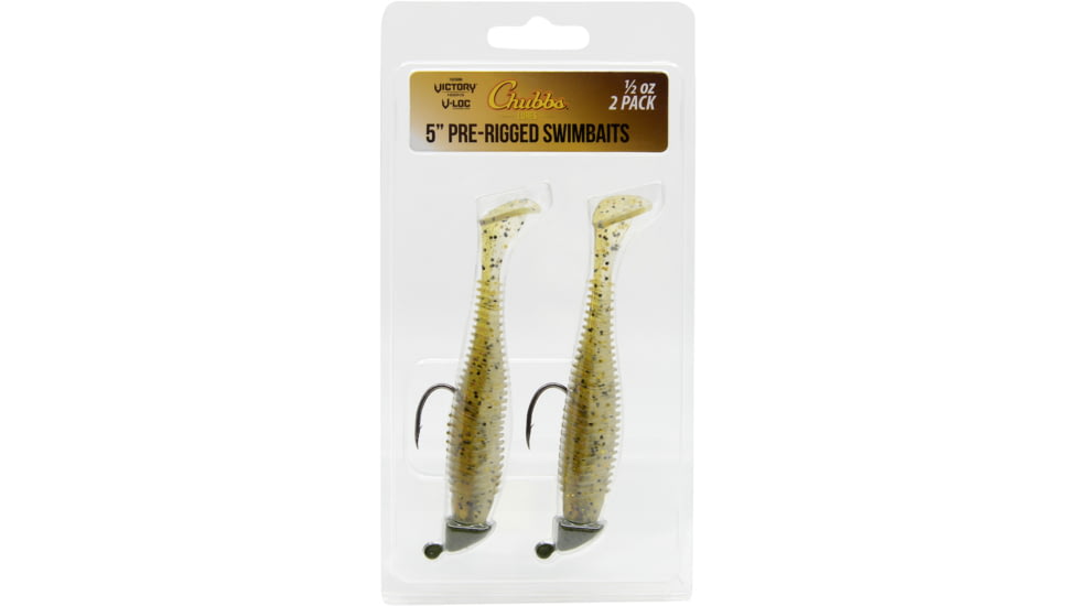 CHUBBS Rigged Swimbait, 2-Pack, 5in, 1/2 oz, 5/0 Hook Size, Houdini, YSB1250HD-2