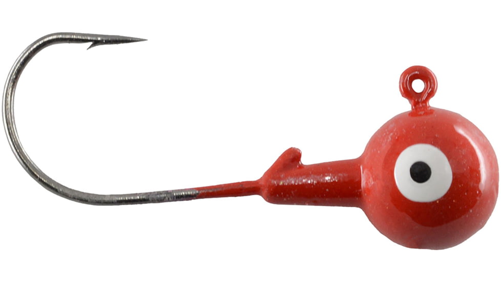 CHUBBS Solid Colors Round Jigs, 1/32oz, #6 Hook Size, 10-Pack, Flor. Orange, Y-RGHD32-10-9R