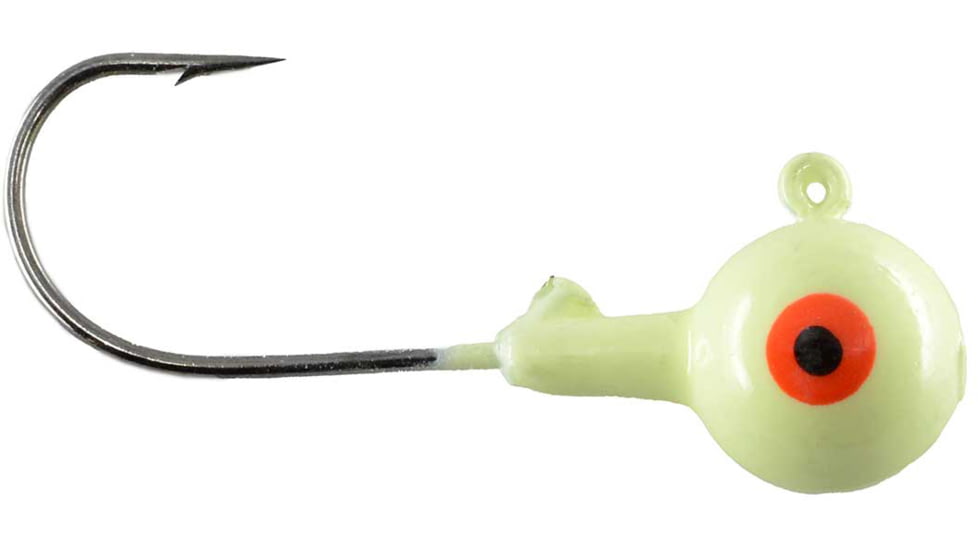 CHUBBS Solid Colors Round Jigs, 1/32oz, #6 Hook Size, 10-Pack, Luminescent, Y-RGHD32-10-LS