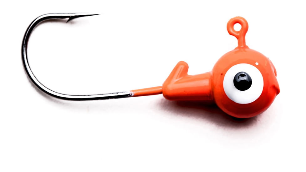 CHUBBS Solid Colors Round Jigs, 1/32oz, #6 Hook Size, 10-Pack, Orange, Y-RGHD32-10-8