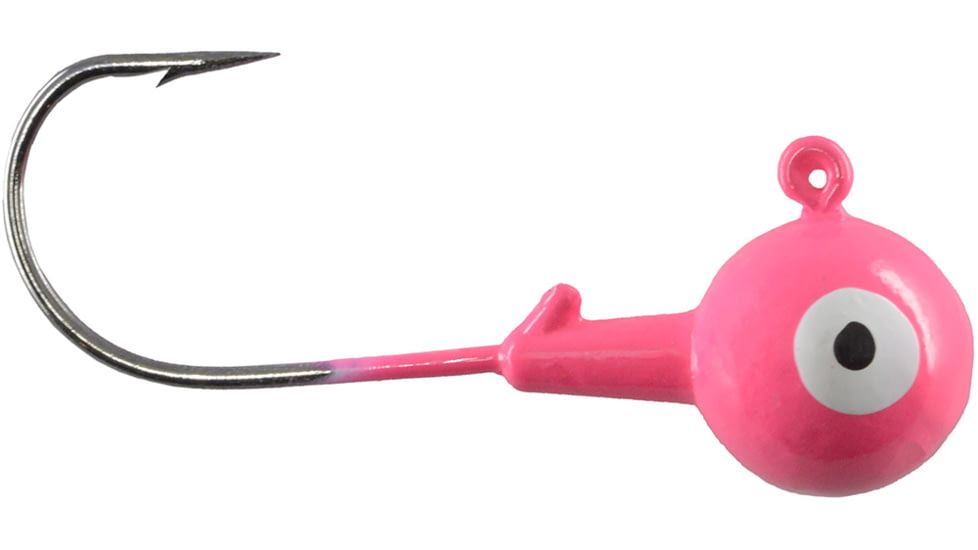 CHUBBS Solid Colors Round Jigs, 1/32oz, #6 Hook Size, 10-Pack, Pink, Y-RGHD32-10-6