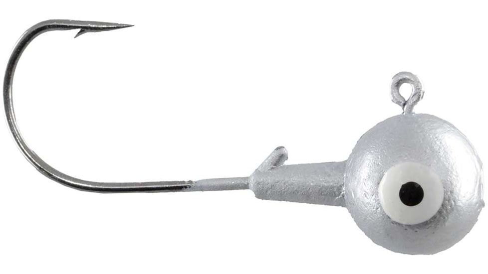 CHUBBS Solid Colors Round Jigs, 1/32oz, #6 Hook Size, 10-Pack, Silver, Y-RGHD32-10-S